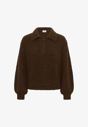 Saint Tropez, TABBATHASZ POLO PULLOVER - Pullover - dark earth melange