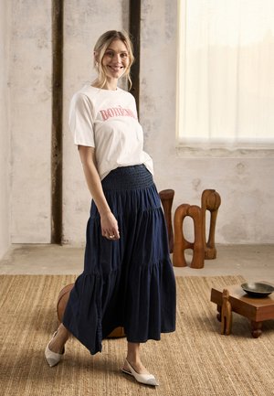 PULZ PZJILL SKIRT - Farmerszoknya - dark blue denim