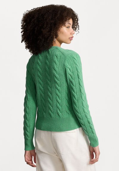 Polo Ralph Lauren CABLE KNIT WOOL CASHMERE CARDIGAN - Gilet - spring green heather