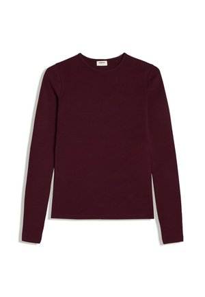 Bershka, LONG SLEEVE ROUND NECK - T-SHIRT - T-shirt à manches longues - dark red