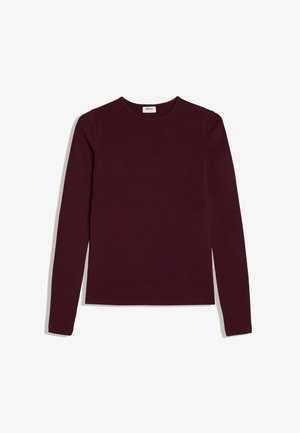 Bershka, LONG SLEEVE ROUND NECK - T-SHIRT - T-shirt à manches longues - dark red