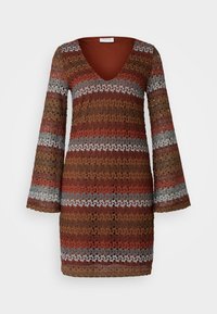 VILEA V NECK SHORT DRESS - Päevakleit - burnt henna/multi color