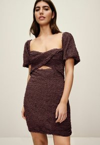 Next TEXTURED PUFF SLEEVE TALL - Hverdagskjole - brown