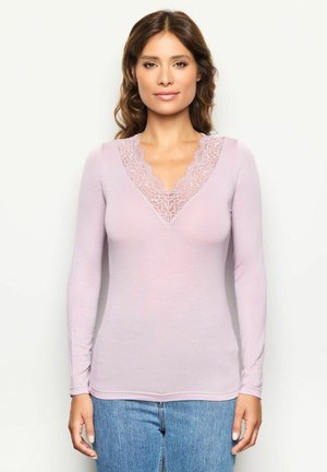 Long sleeved top - light rose plain