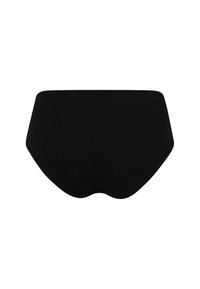 Sort hipster undertøj, lavet af blødt materiale. Har et glat, sømløst design med høj midtlinie og fuld dækning.