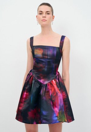 adL FLOUNCED MINI  - Vestito casual - printed black
