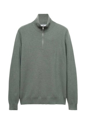 Mango WITH ZIPPER COLLAR - Jumper - green