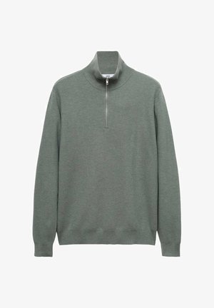 Mango WITH ZIPPER COLLAR - Svetrík - green