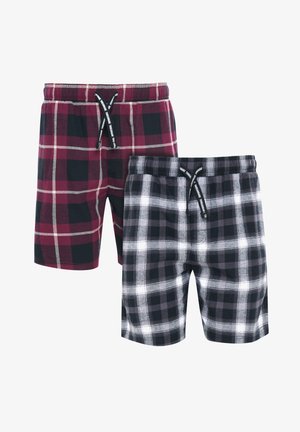 2ER PACK PYJAMA-SHORTS - Shorts - burgundy check & charcoal check