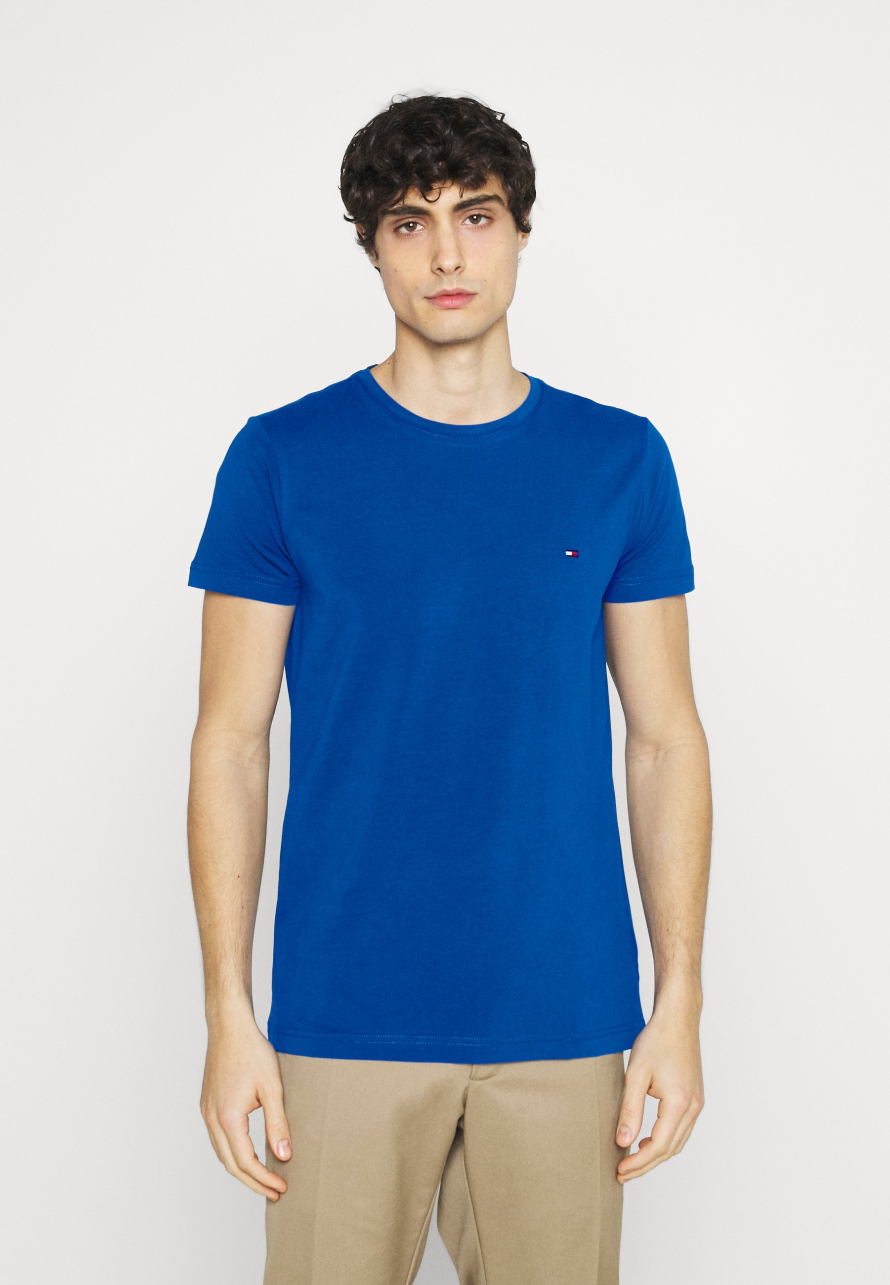 Tommy Hilfiger SLIM FIT TEE - T-shirt print - blue/Blauw - Zalando.nl