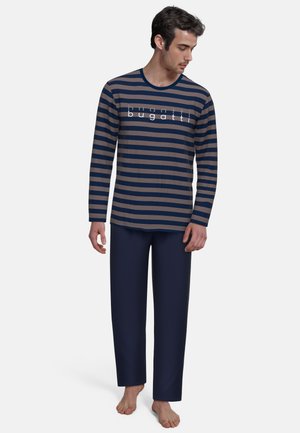 SET - Nachtwäsche Set - braun mittel ringel