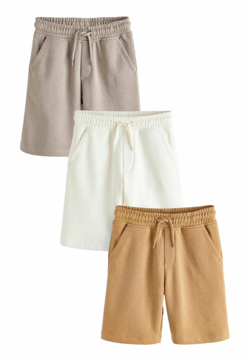 Next 3 PACK - Shorts - tan brown ecru cream