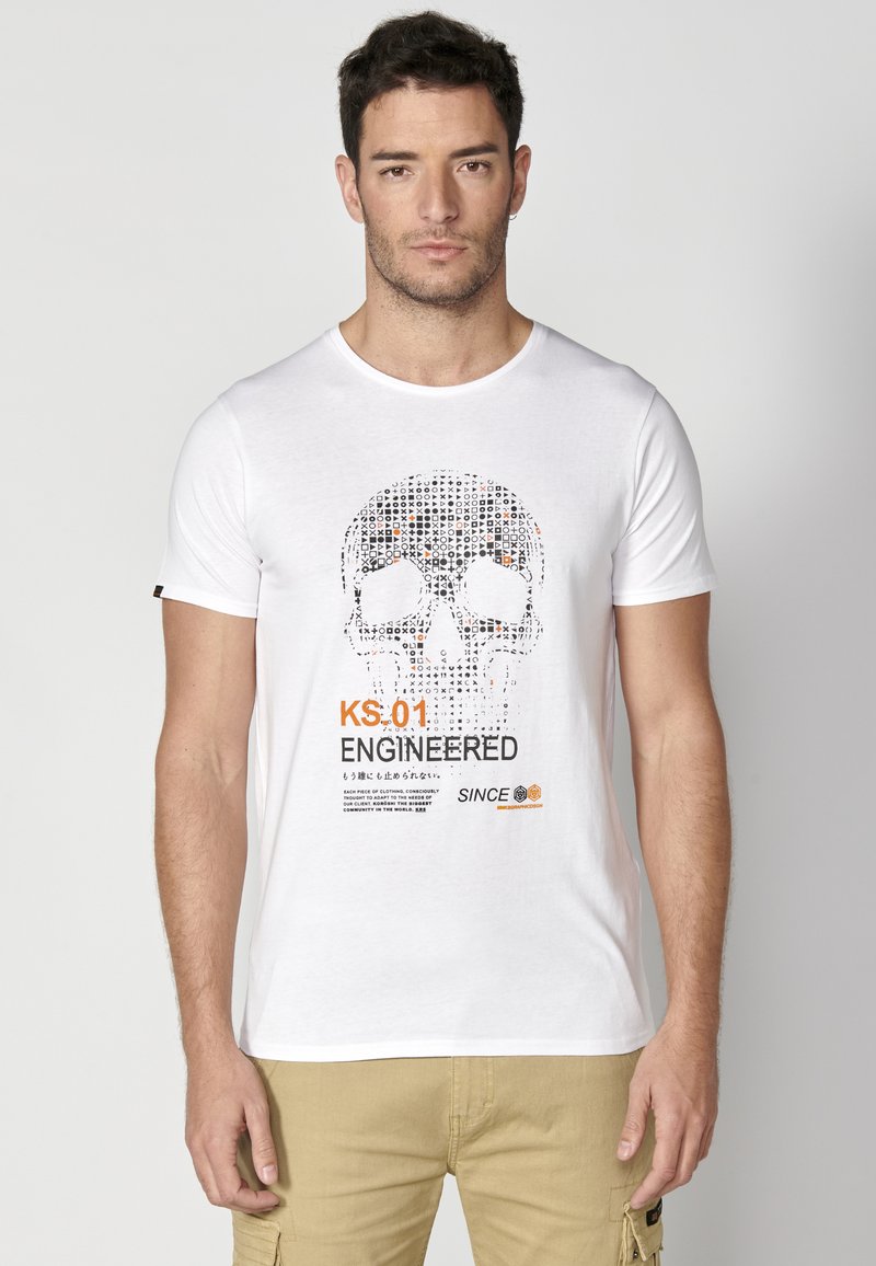 T-shirt in puro cotone bianco regular fit con ricamo traforato LES COPAINS da Donna