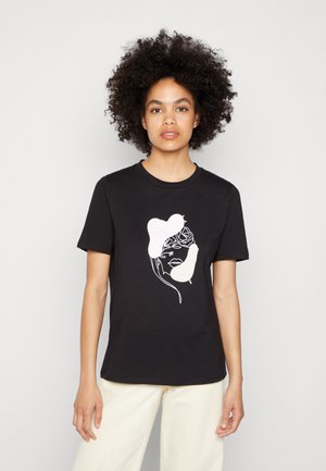 PCDETE FACE - Triko s potiskem - black