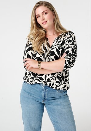 Blouse - multi black white