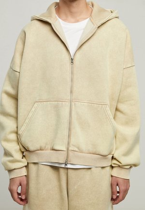 Tröja med dragkedja - beige