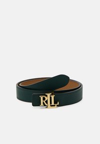 Lauren Ralph Lauren LOGO REVERSIBLE PEBBLED LEATHER BELT - Pas - camel/season green