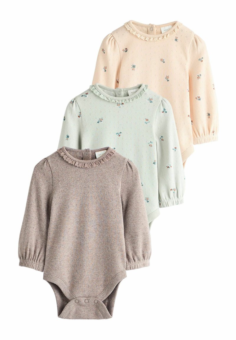 Next 3 PACK - REGULAR FIT - Body - sage green  tan brown floral