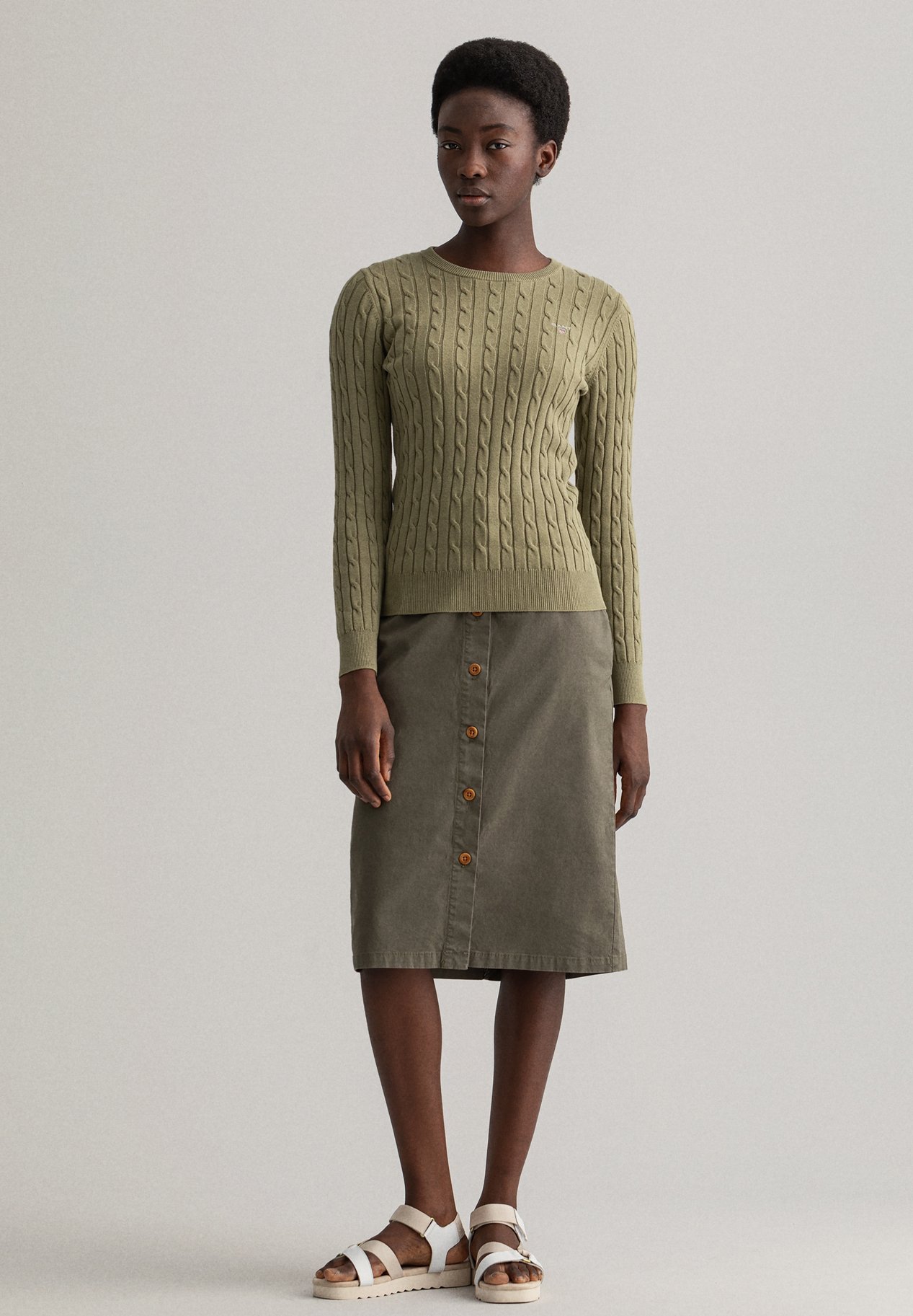 Damen STRETCH COTTON CABLE C-NECK - Strickpullover Damen STRETCH COTTON CABLE C-NECK - Strickpullover