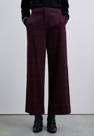 BURGU - Pantalones - burgundy check