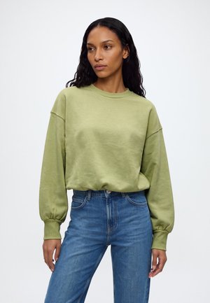 Topshop, TSBIA LS BUBBLE HEM SWEATSHIRT JRS - Суитшърт - sage
