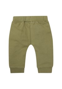 Groene katoenen sweatpants met een zachte textuur, elastische tailleband en ribgebreide boorden. Heeft een relaxte pasvorm en geen zichtbare patronen.