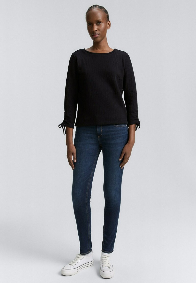 TOM TAILOR DENIM MIT STRUKTUR - Maglietta a manica lunga - deep black/nero