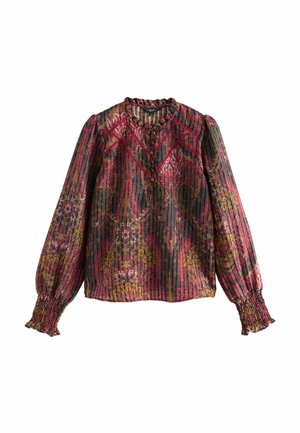 Bluse - red abstract floral