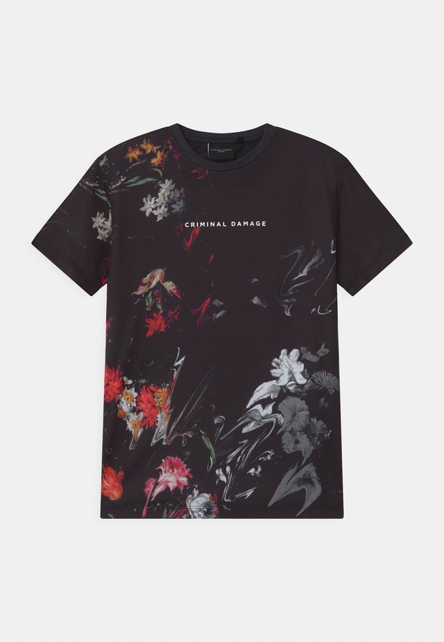 WARPED FLOWER - T-shirts print - black/multi