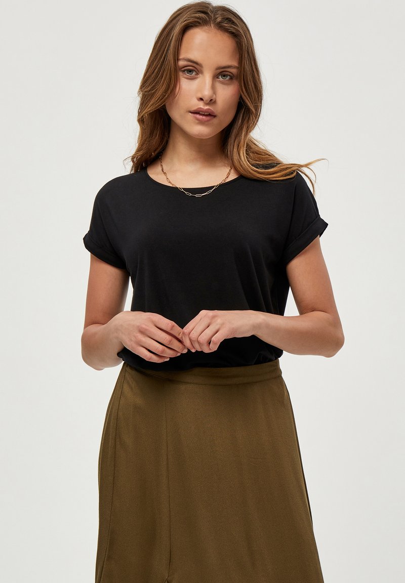 Desires Giselle T-Shirt A Maniche Lunghe Donna, Collo Alto, Con Inserti, 94% Viscosa 6% Elastan