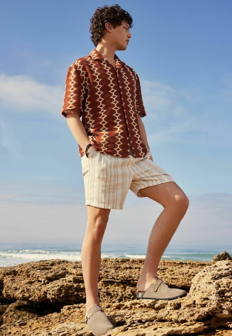 Next STRIPE SHORT SLEEVE - Skjorter - rust orange