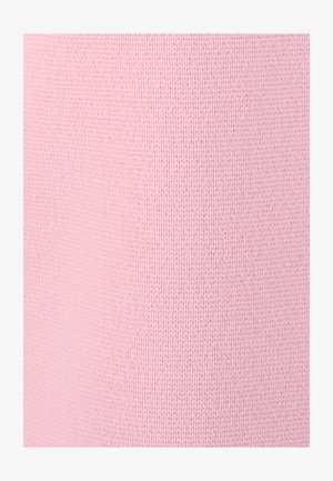 Soft pink knitted fabric with a fine, even texture and small, consistent stitch pattern.