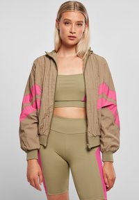 Urban Classics Tréningová bunda - khaki brightviolet