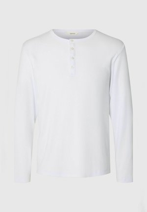 Selected, LONG-SLEEVED T-SHIRT RIBBED BUTTON - T-shirt à manches longues - bright white
