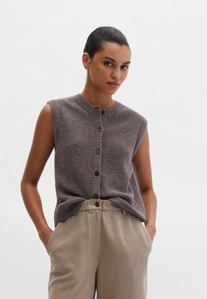SLEEVELESS ROUND-NECK - Weste - chalky brown