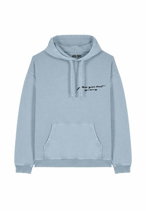 FOLLOW YOUR HEART EMBROIDERY UNISEX VINTAGE - Hoodie - light blue