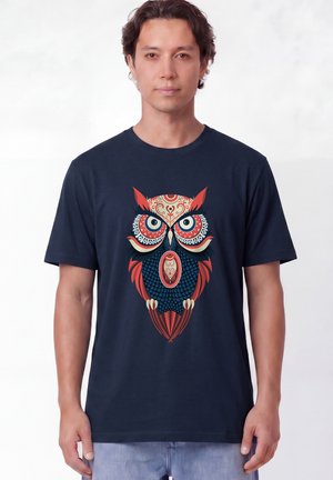 watapparel, COLORFUL OWL UNISEX - T-Shirt print - french navy