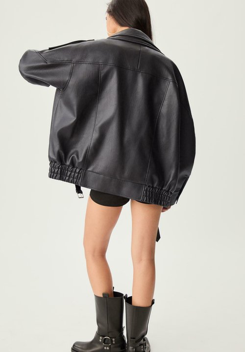 Trussardi Giacca di pelle black milano/nero