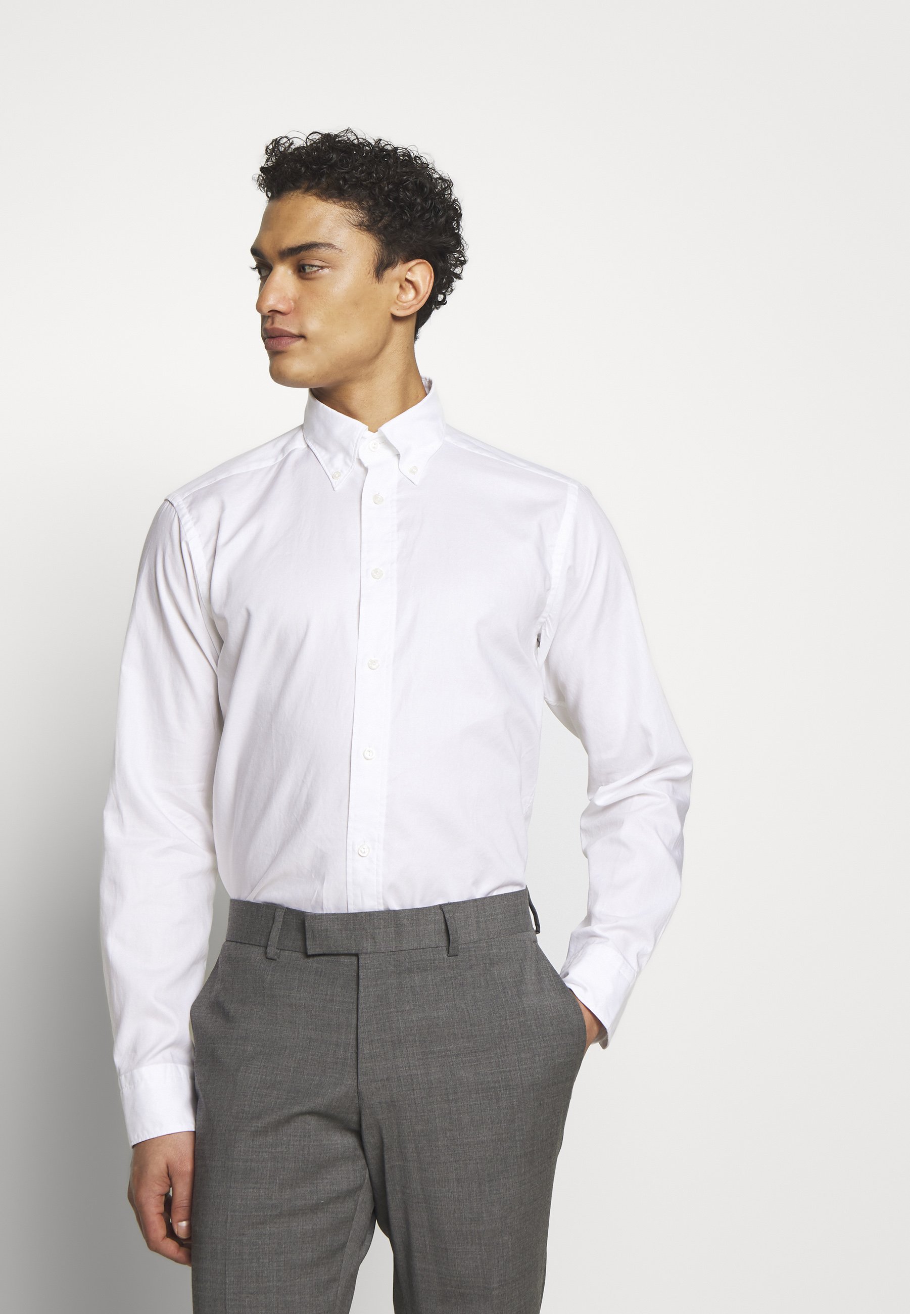 Eton SLIM FIT Finskjorte whitehvit Zalando.no Theory SYLVAIN WEALTH - Finskjorte - white
