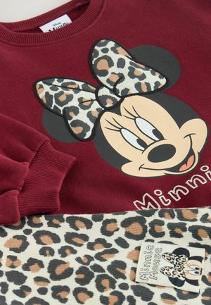 Next REGULAR FIT - MINNIE MOUSE SET - Sweatshirt - burgundy red leopard