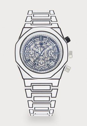 POLYCHRONO WHITE SKETCH UNISEX - Rannekello ajanottotoiminnolla - white