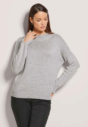 MADELEINE, STEHKRAGEN - Pullover - stone grey silver melange