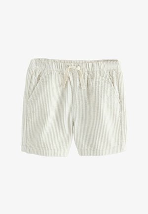 Krémové manšestrové šortky s elastickým pásom, prednou šnúrkou a dvoma bočnými vreckami.