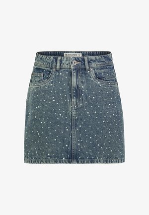 Eight 2 Nine, EIGHT 2 NINE JEANSROCK MIT STRASSVERZIERUNG - Minirock - blue
