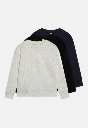 UNISEX 3 PACK - Sudadera - black/mottled light grey/dark blue