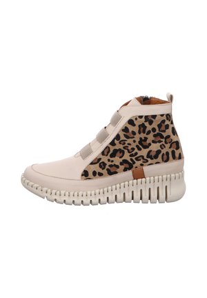 Lace-up ankle boots - beige multi