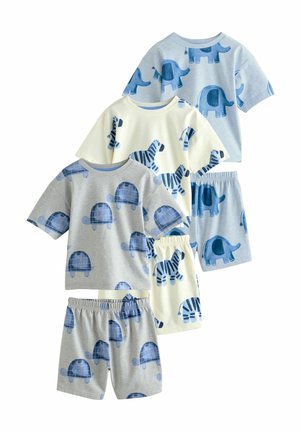Next 3 PACK SET - Pyjama - blue ecru water colour animal print