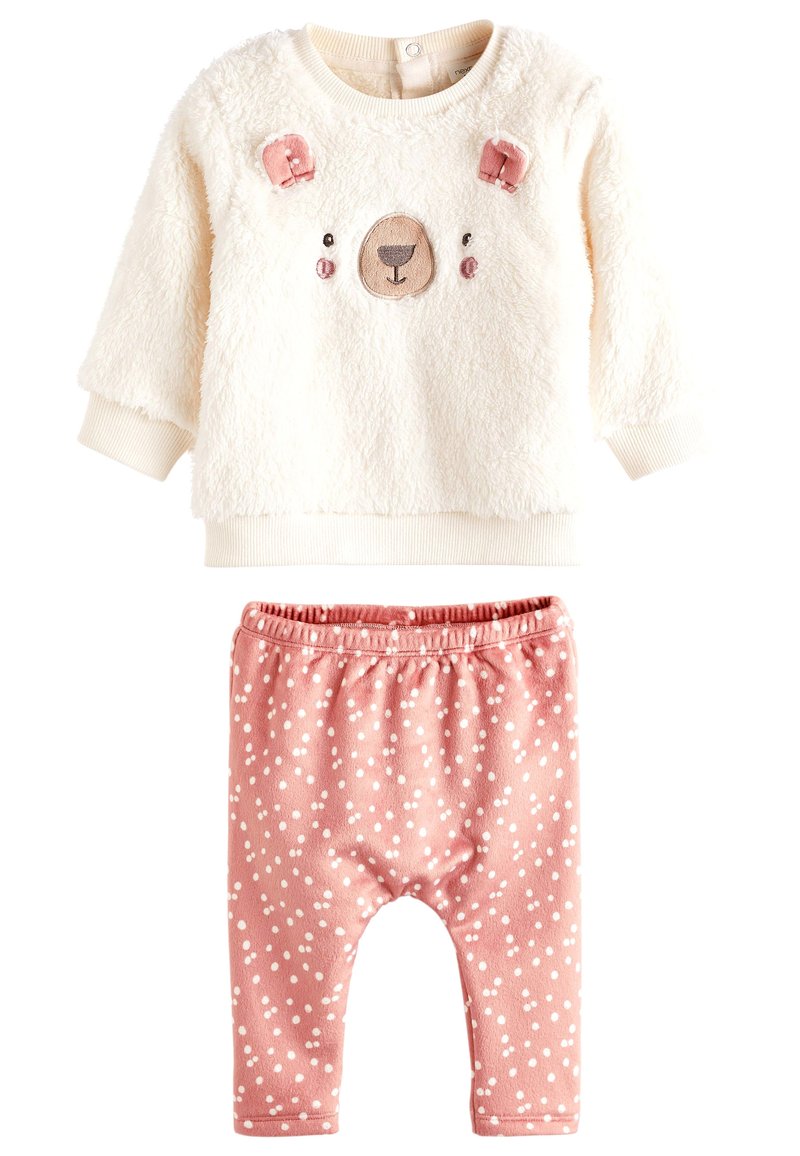 Next CREAM BABY FLEECE BEAR JUMPER AND PRINTED LEGGINGS SET Leggings