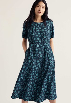 Seasalt Cornwall, SEASALT CORNWALL TILLY DRESS - Denné šaty - teal - nasturtium press eucalyptus
