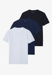 3 PACK - T-shirt - bas - black/white/dark blue